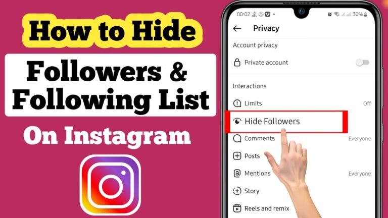 how to hide following list on instagram