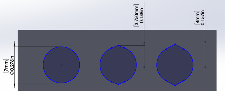 top z distance vs bottom z distance