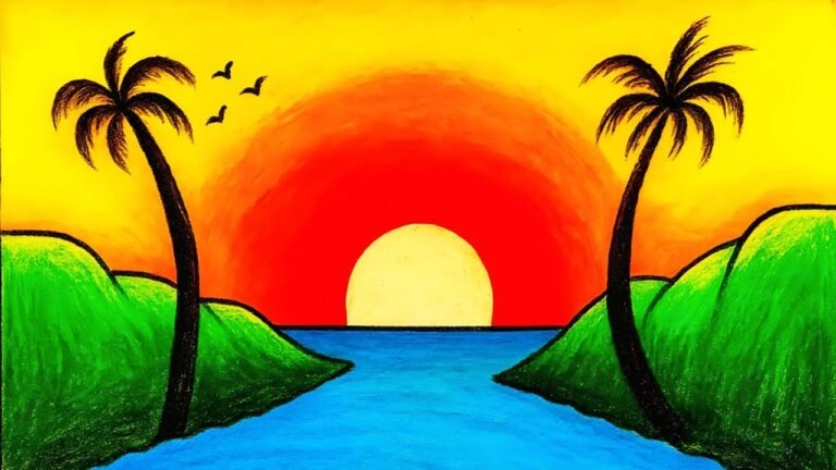 sunset drawing